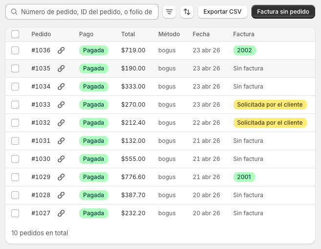 Elige pedidos
